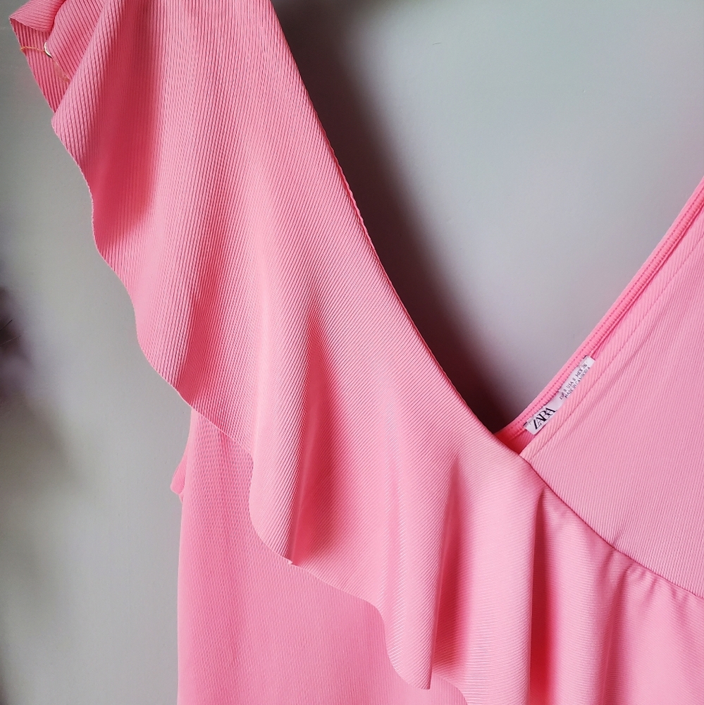 Zara Ruffle Dress Pink Small - Picture 4 of 7